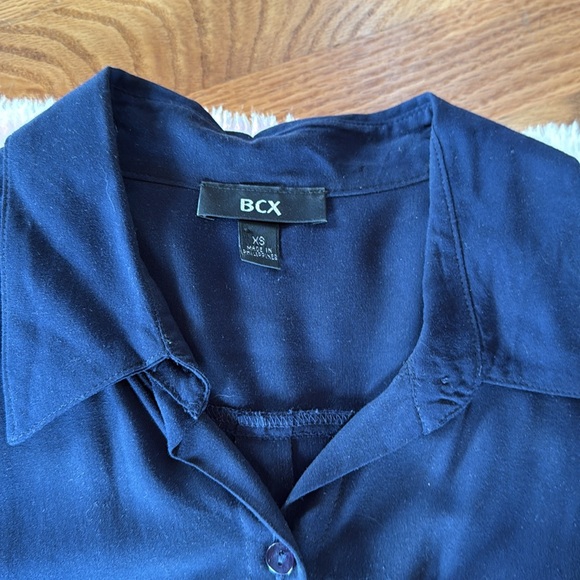 Navy Blue Dress with Brown Belt - Picture 2 of 4